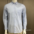 Camisa masculina 100% algodão jacquard manga longa